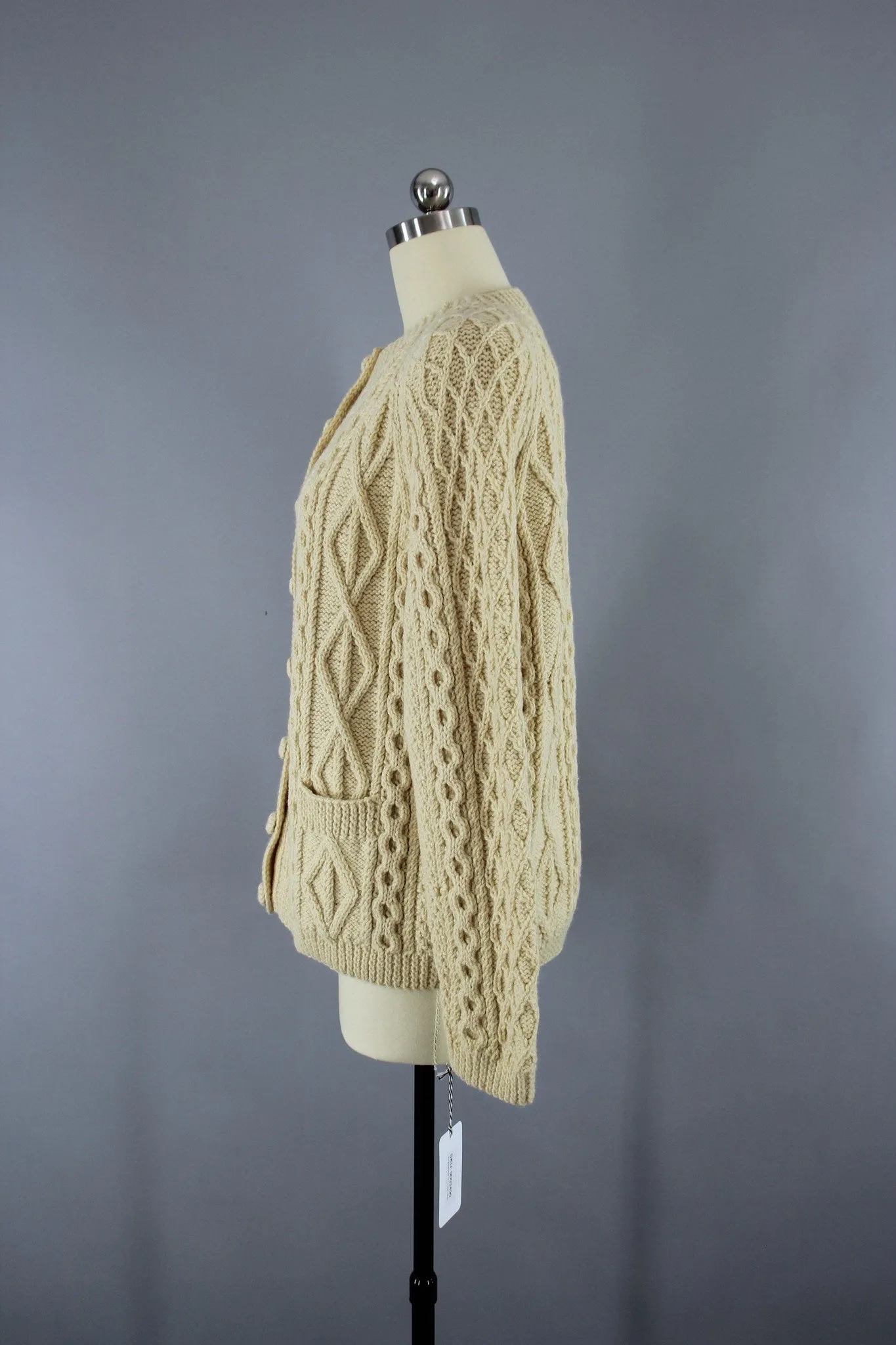 1960s Vintage Irish Wool Cardigan Sweater