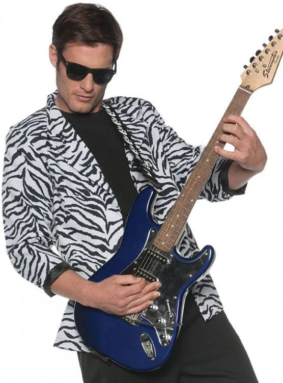 1980s Zebra Print Plus Size Mens Costume Jacket