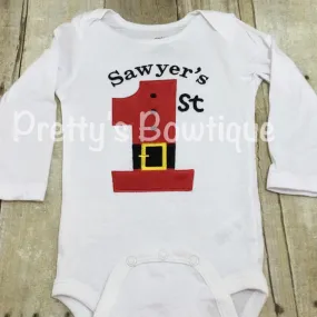 1st Christmas Personalized shirt or bodysuit Babies 1st Christmas Shirt Santa