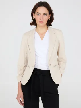 3/4 Ruched Sleeve Blazer