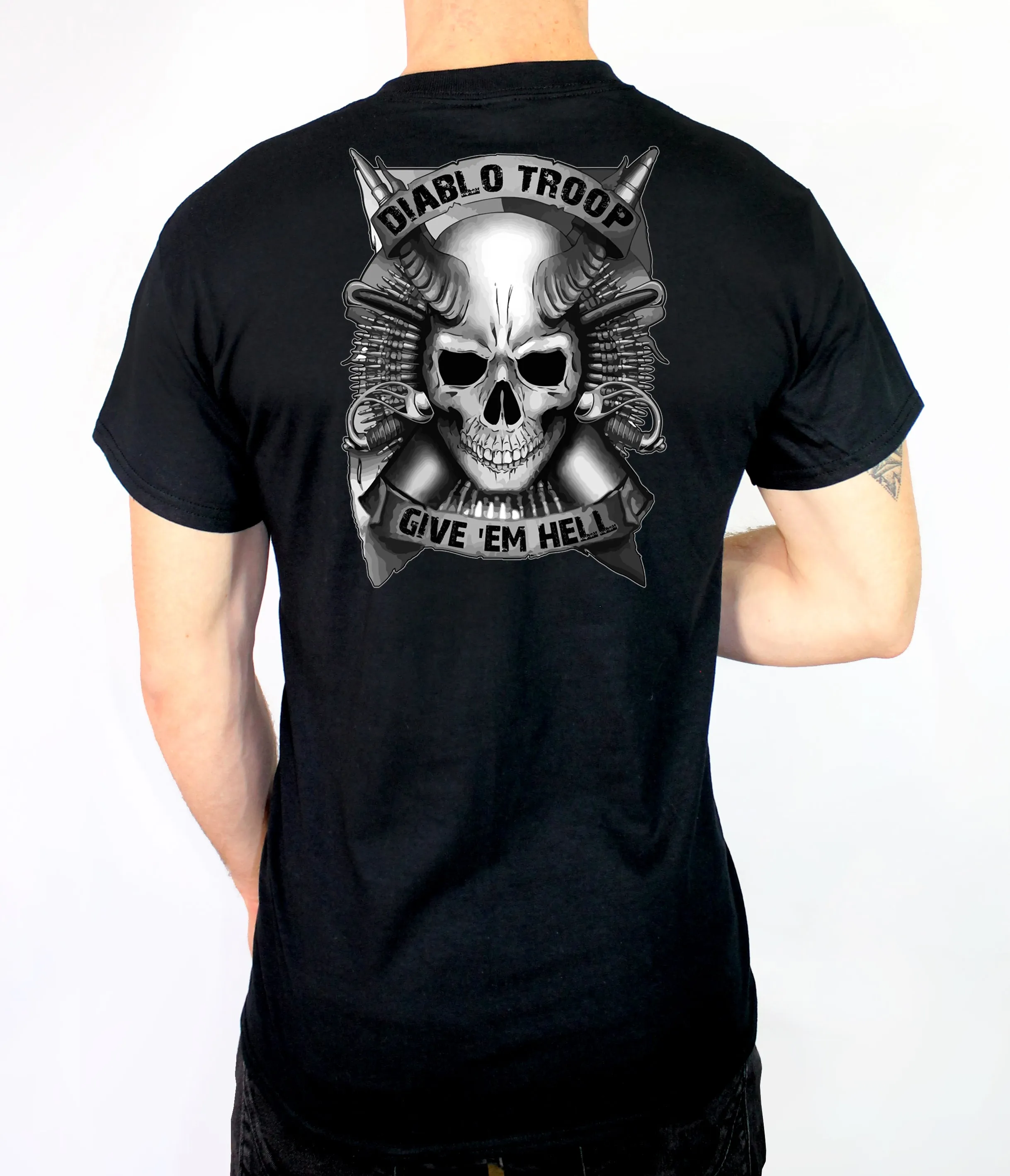 50-50 Blend Black Unisex PT Short Sleeve Shirt. Approved for PT