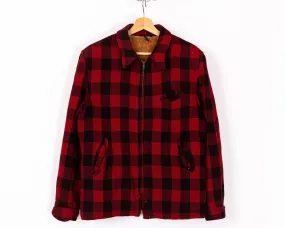 60s 70s Buffalo Plaid Distressed Wool Jacket - Men's Medium, Women's Large