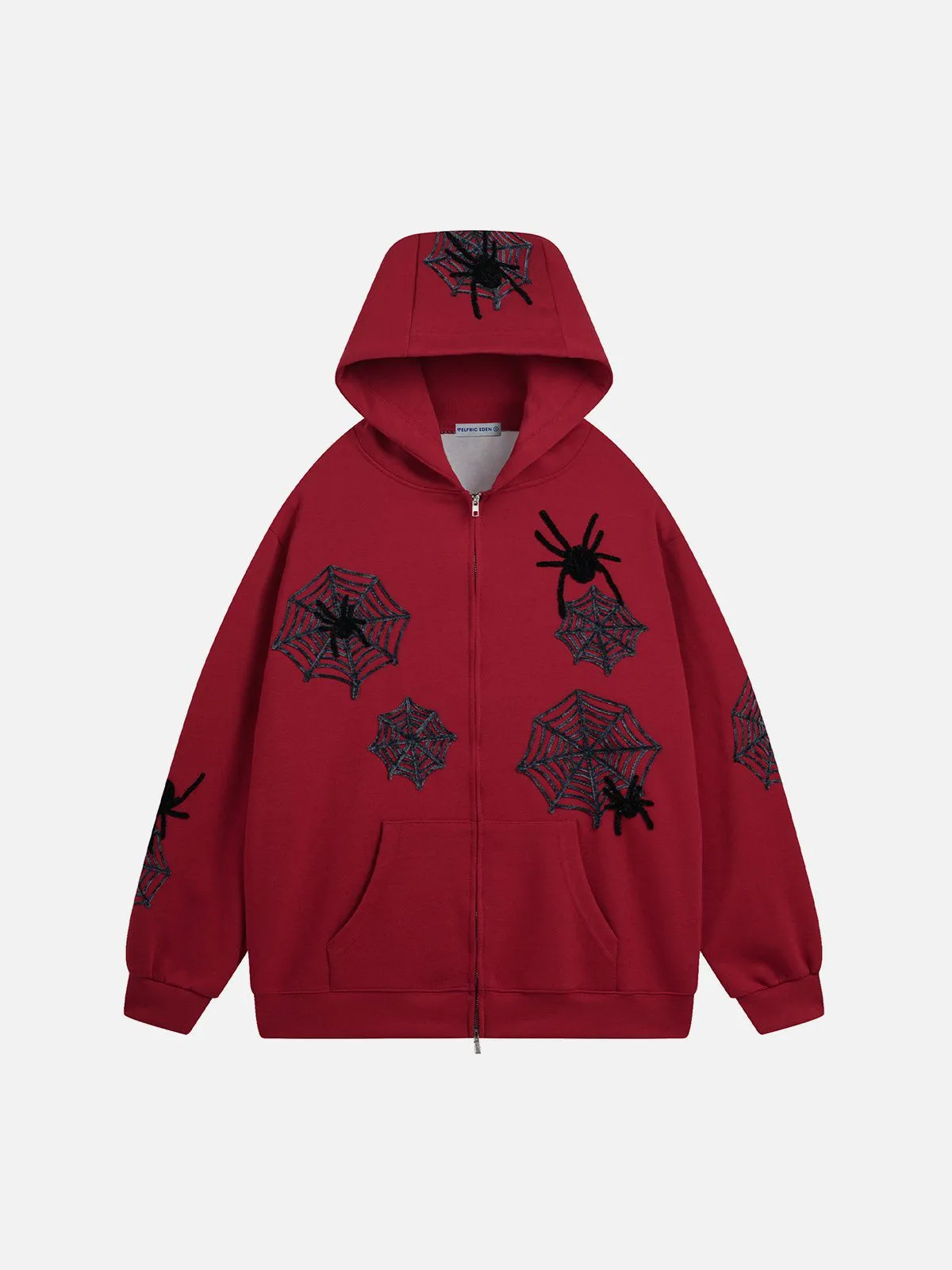 Aelfric Eden 3D Embroidery Spider Zip Up Hoodie