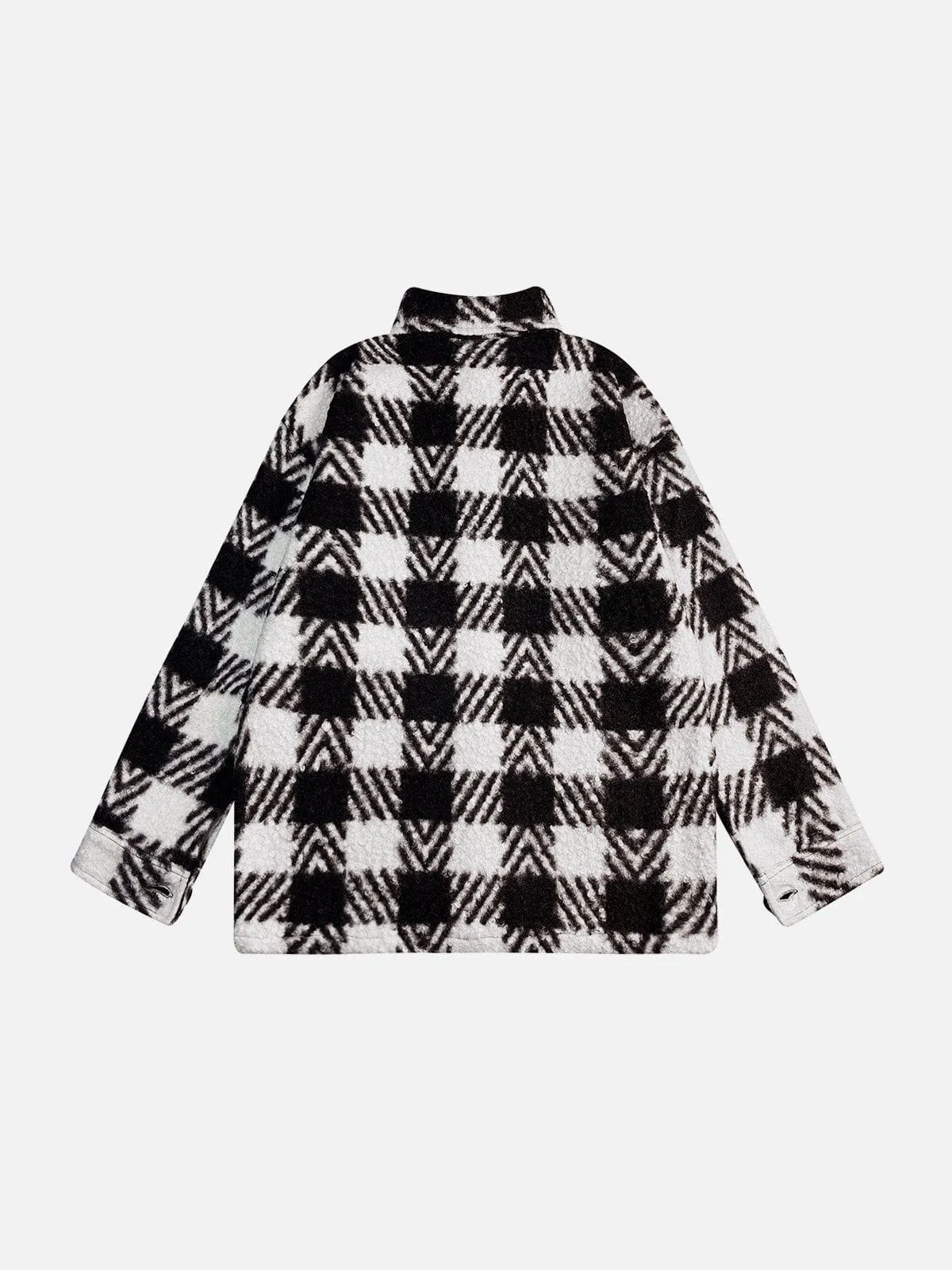 Aelfric Eden Black White Plaid Shrepa Coat