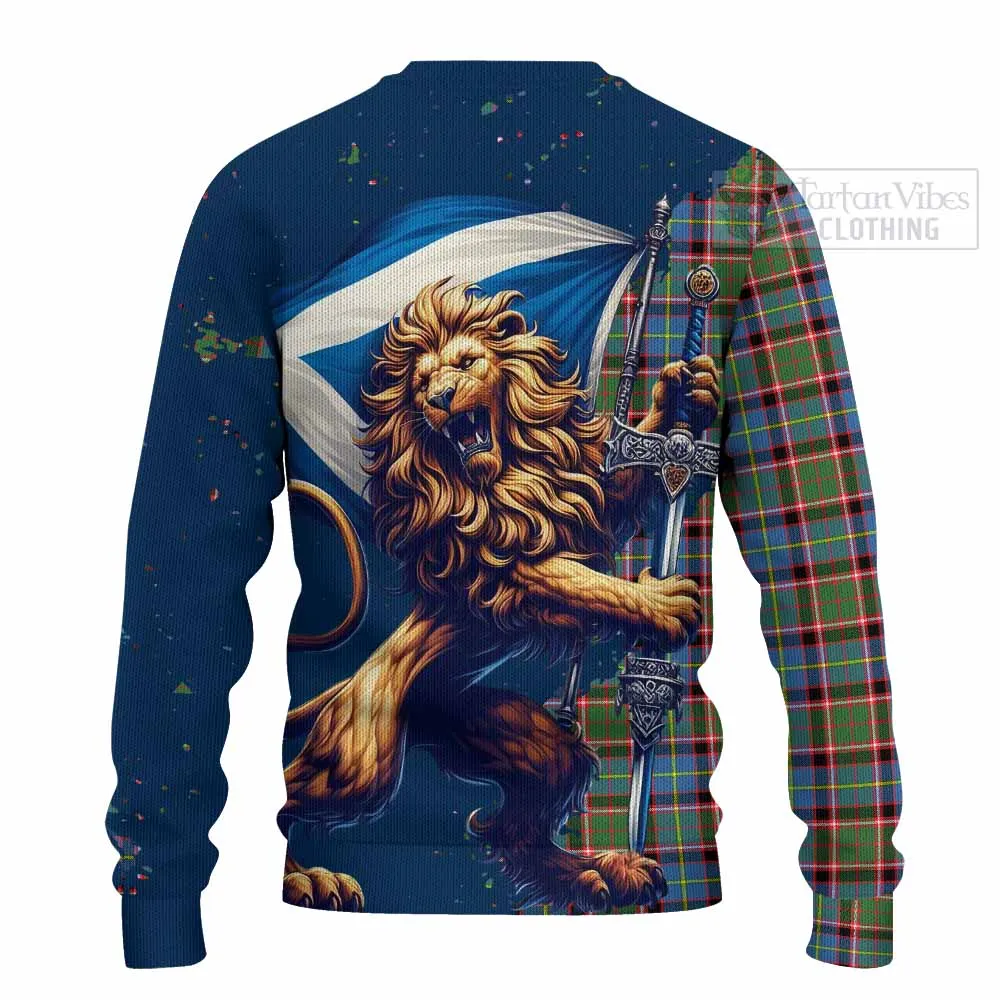 Aikenhead Tartan Family Crest Knitted Sweater with Scottish Majestic Lion