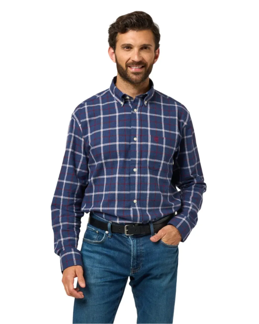 Alan Paine Ilkley Flannel Button-Down Collar Shirt