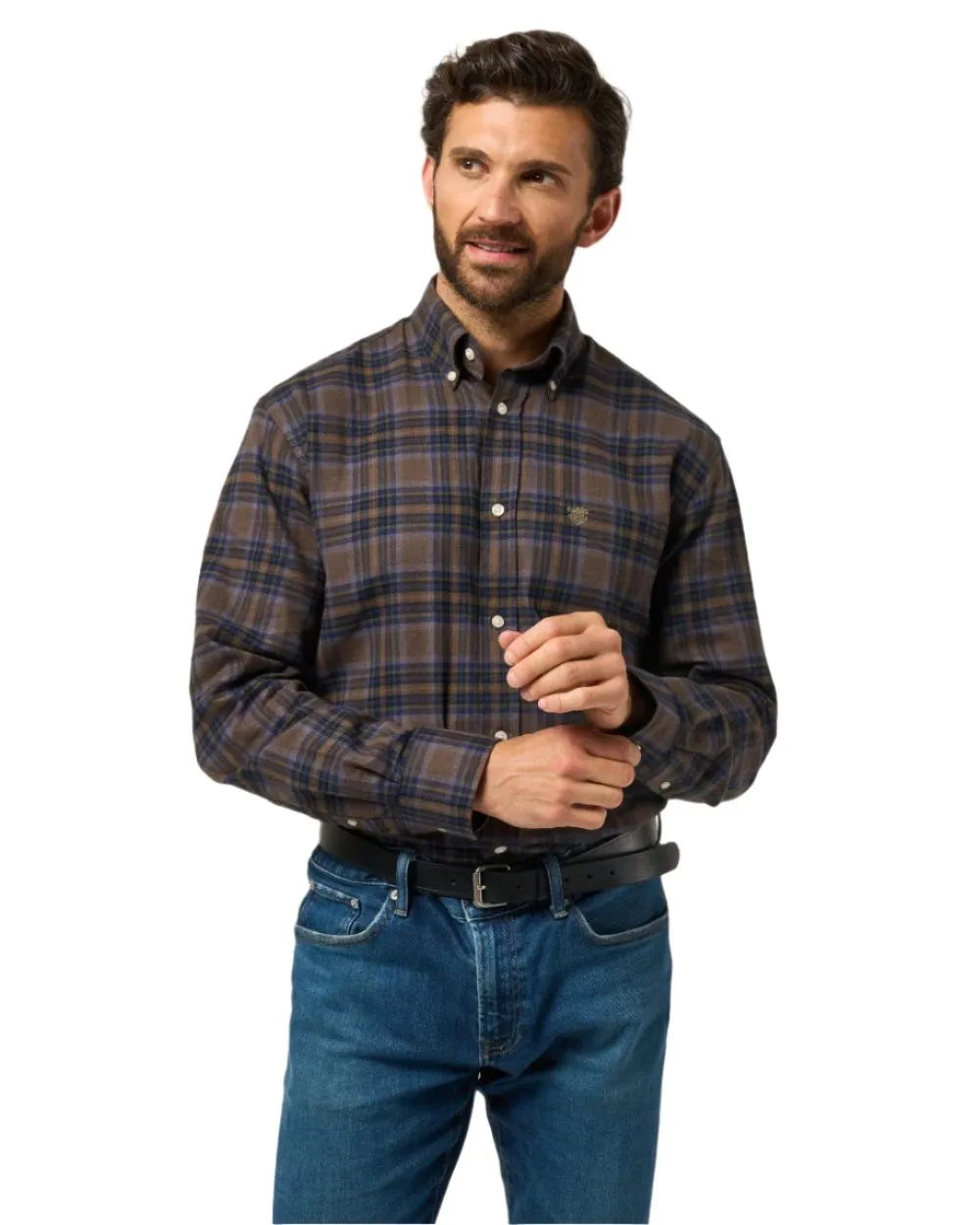 Alan Paine Ilkley Flannel Button-Down Collar Shirt