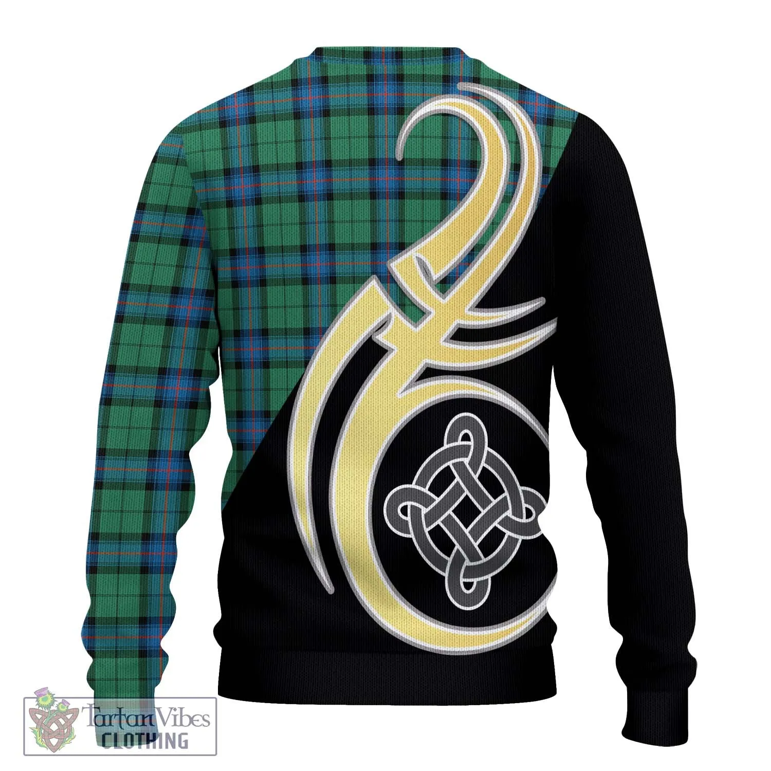 Armstrong Ancient Tartan Ugly Sweater with Family Crest and Celtic Symbol Style