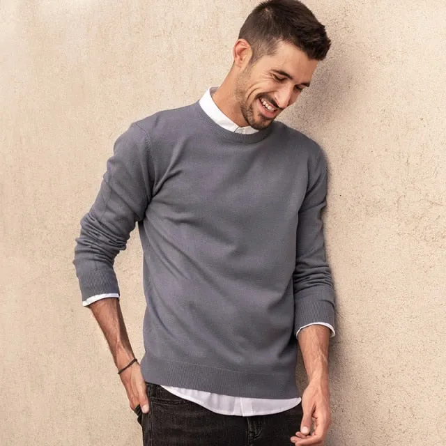 Autumn winter clothing  Solid color Men‘s sweater stretch Couple pullovers fashion warm sweaters top plus size