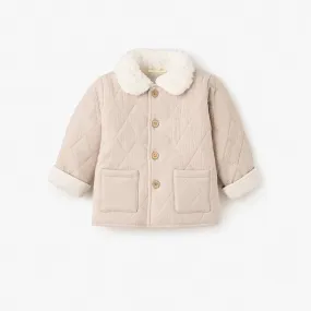 Baby Jacket | Organic Muslin Quilted Jacket- Taupe | Elegant Baby