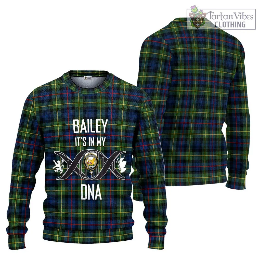 Bailey Modern Tartan Ugly Sweater with Family Crest DNA In Me Style