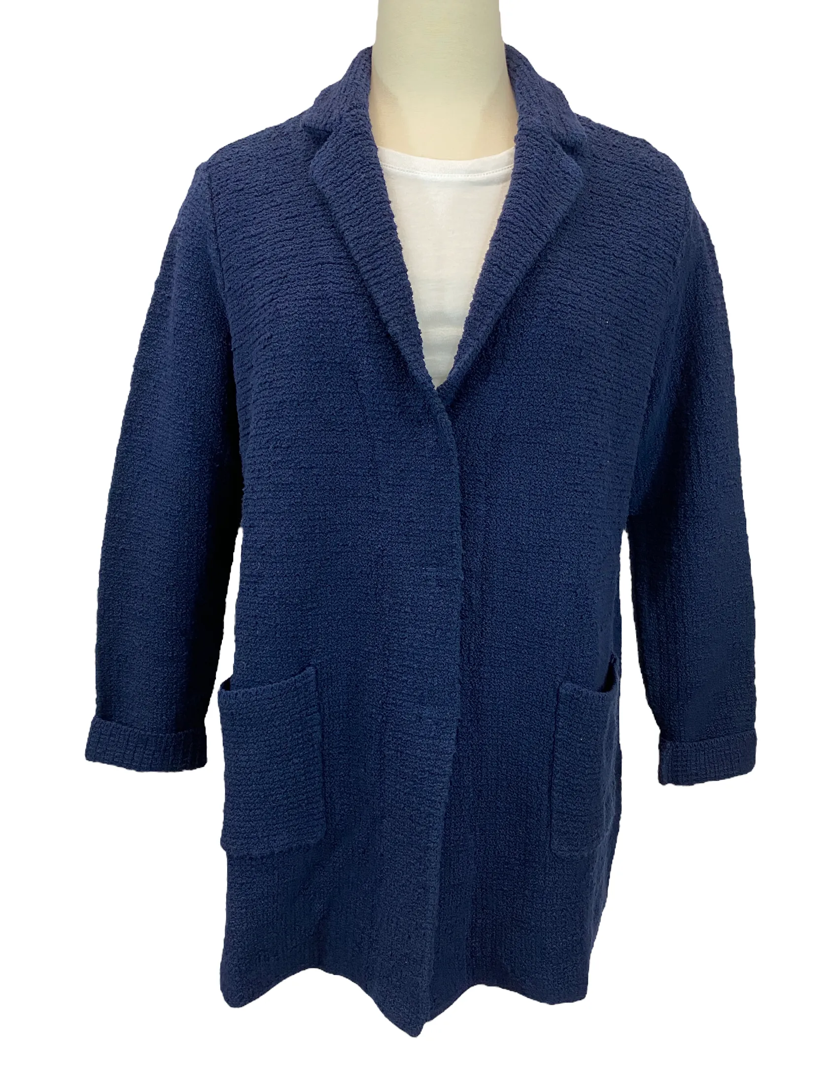 Base Sweater Coat - Cotton Boucle Navy