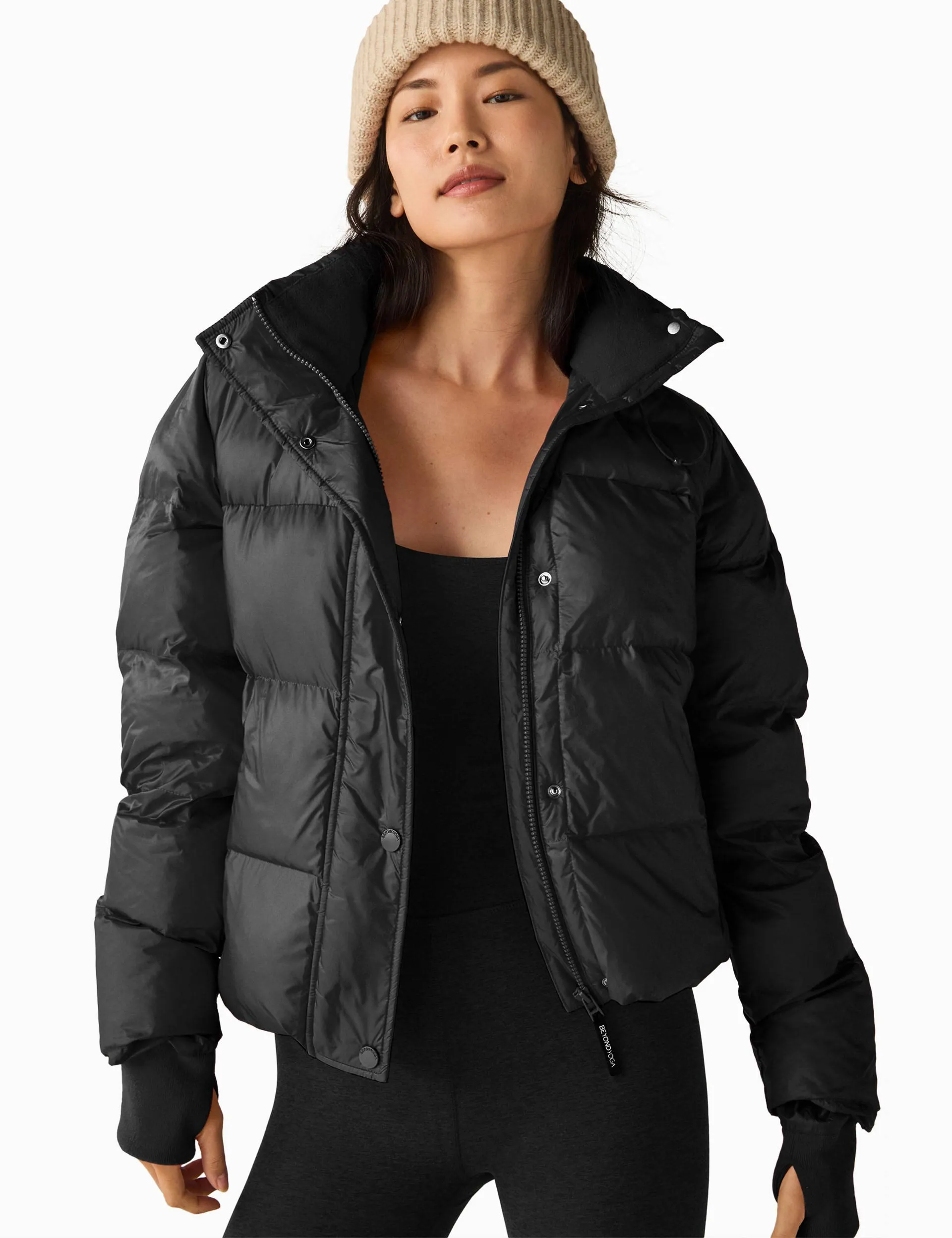 BIG COZY HOODED PUFFER JACKETBLACK