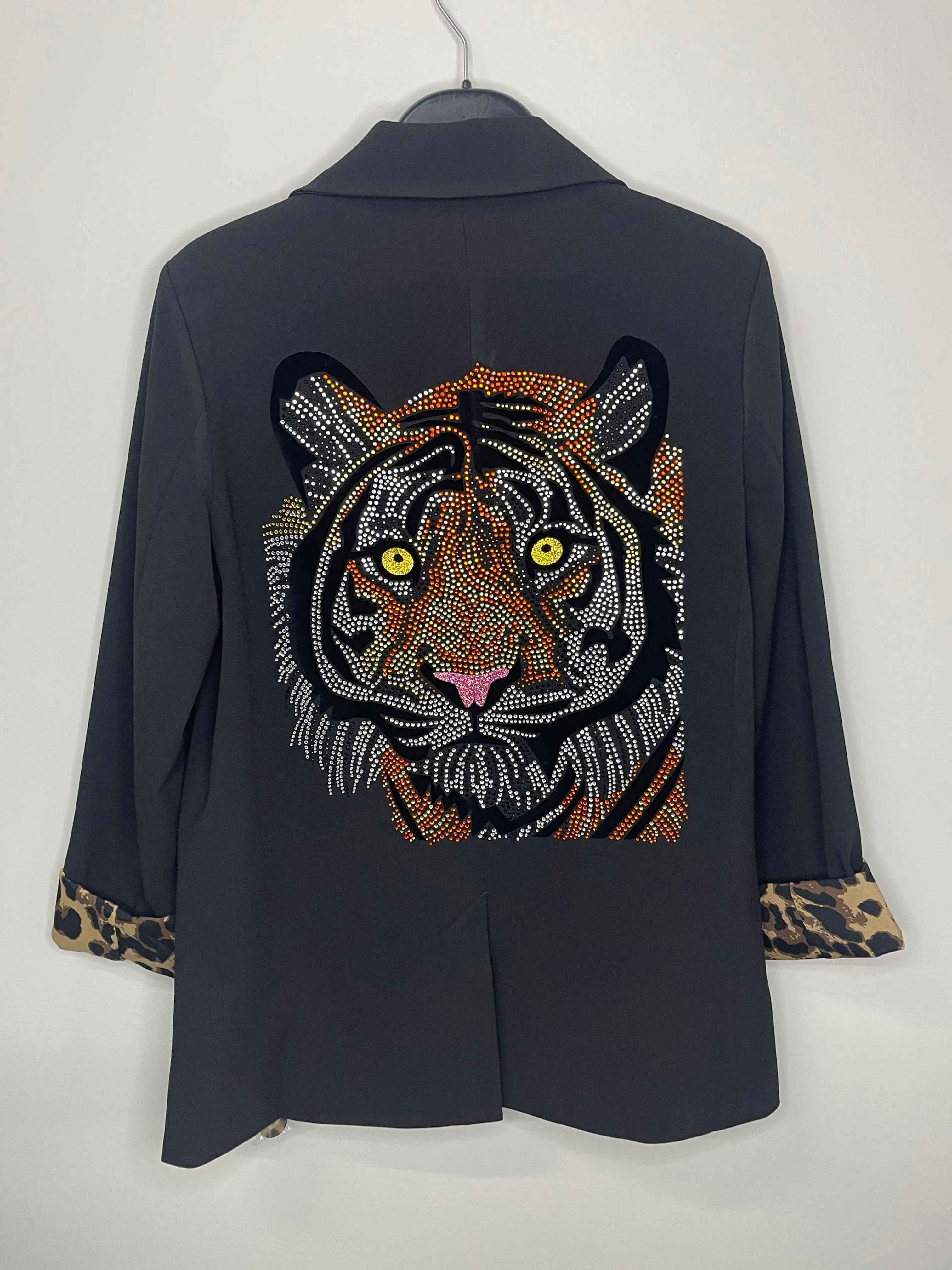 Blazer, Leopard Lined Black, Tiger Face