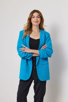 Bodhi Linen Blend Blazer - Turquoise