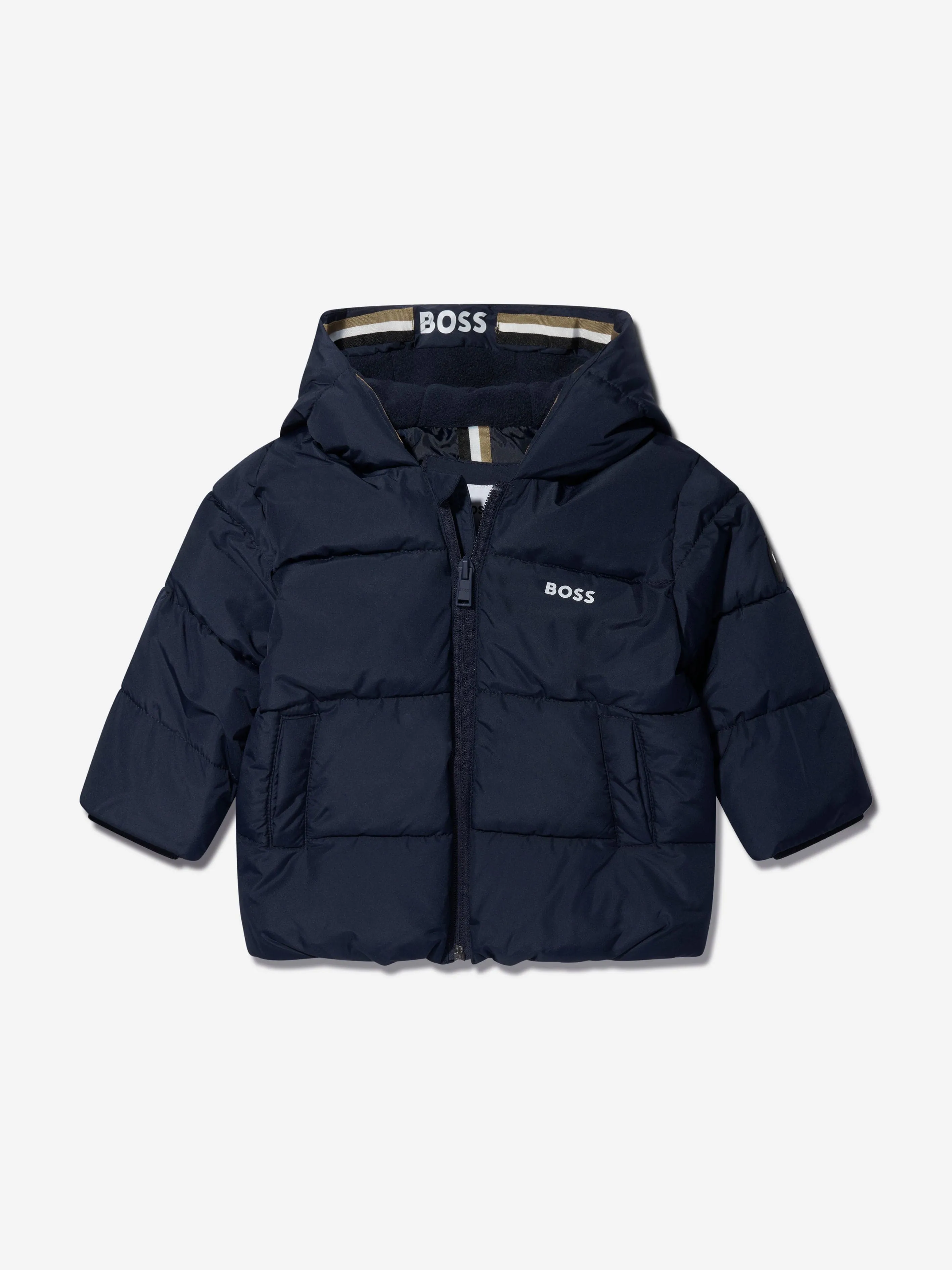 BOSS Baby Boys Puffer Jacket in Navy