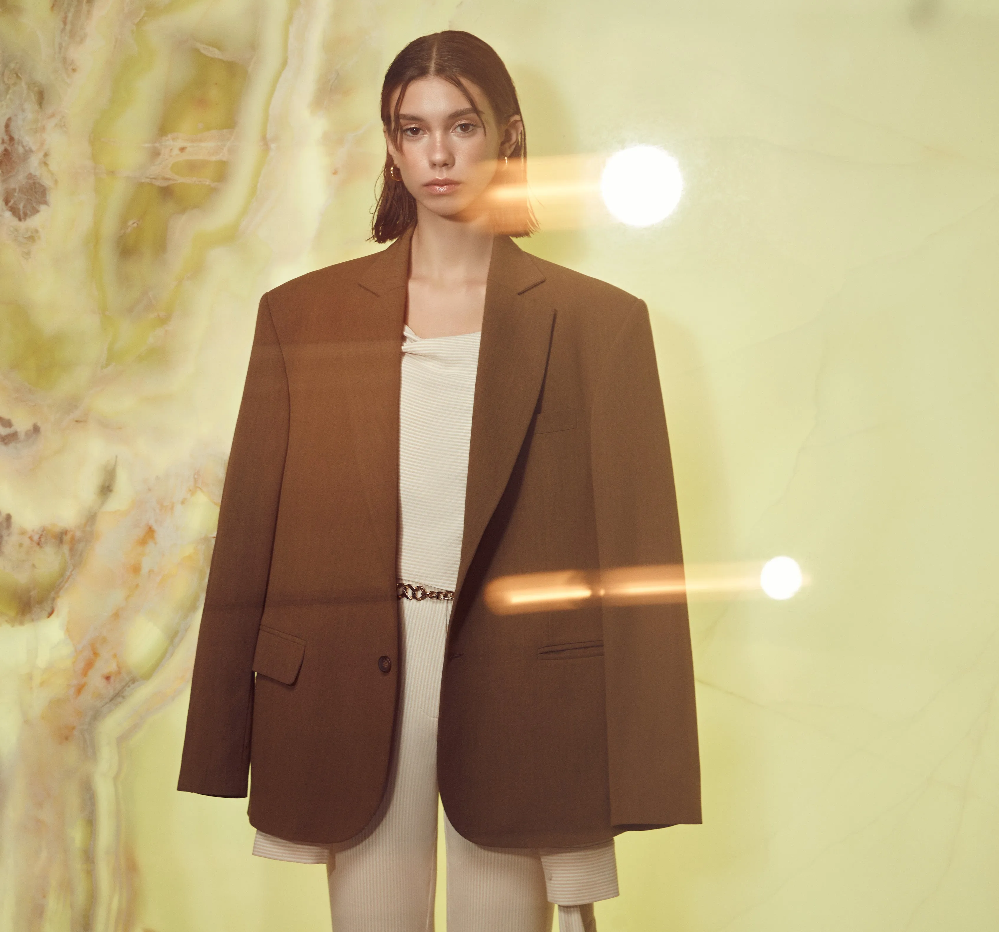 Boxy Oversize Blazer in Khaki