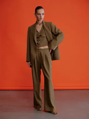 Boxy Oversize Blazer in Khaki