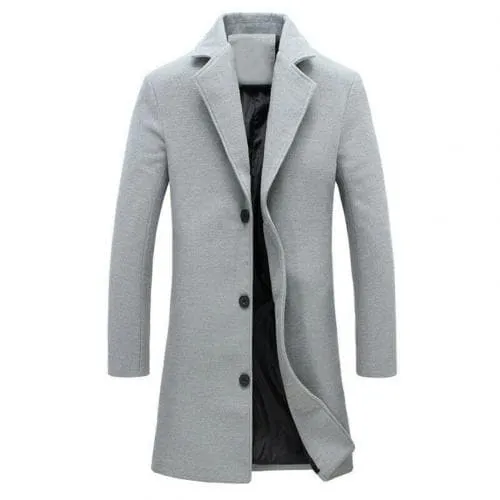 BRADFORD Design Collection Men's Fashion Navy Blue Coat Jacket Premium Quality Long Navy Blue Wool Coat Jacket