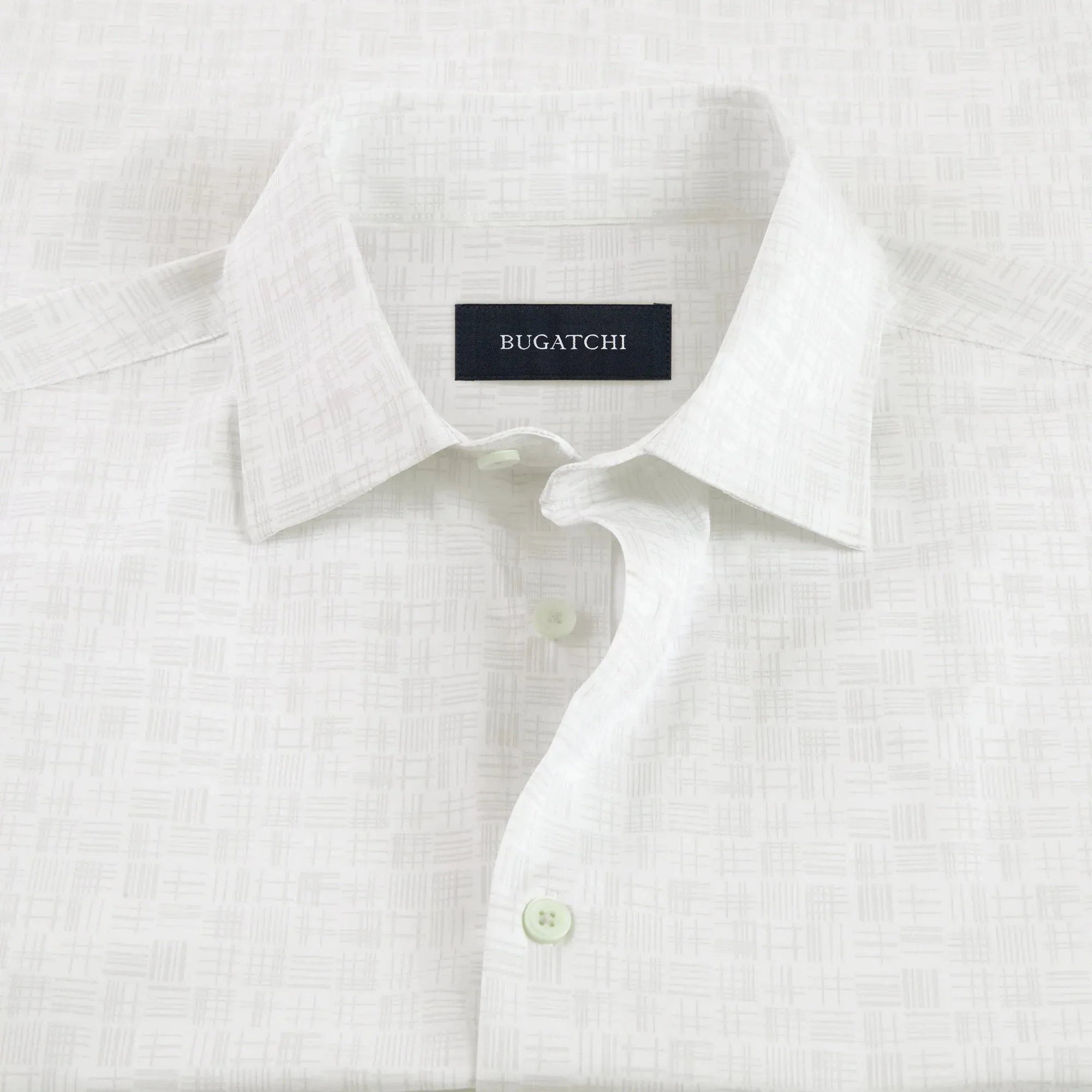 BUGATCHI OOHCOTTON® Miles Short Sleeve Shirt / Platinum