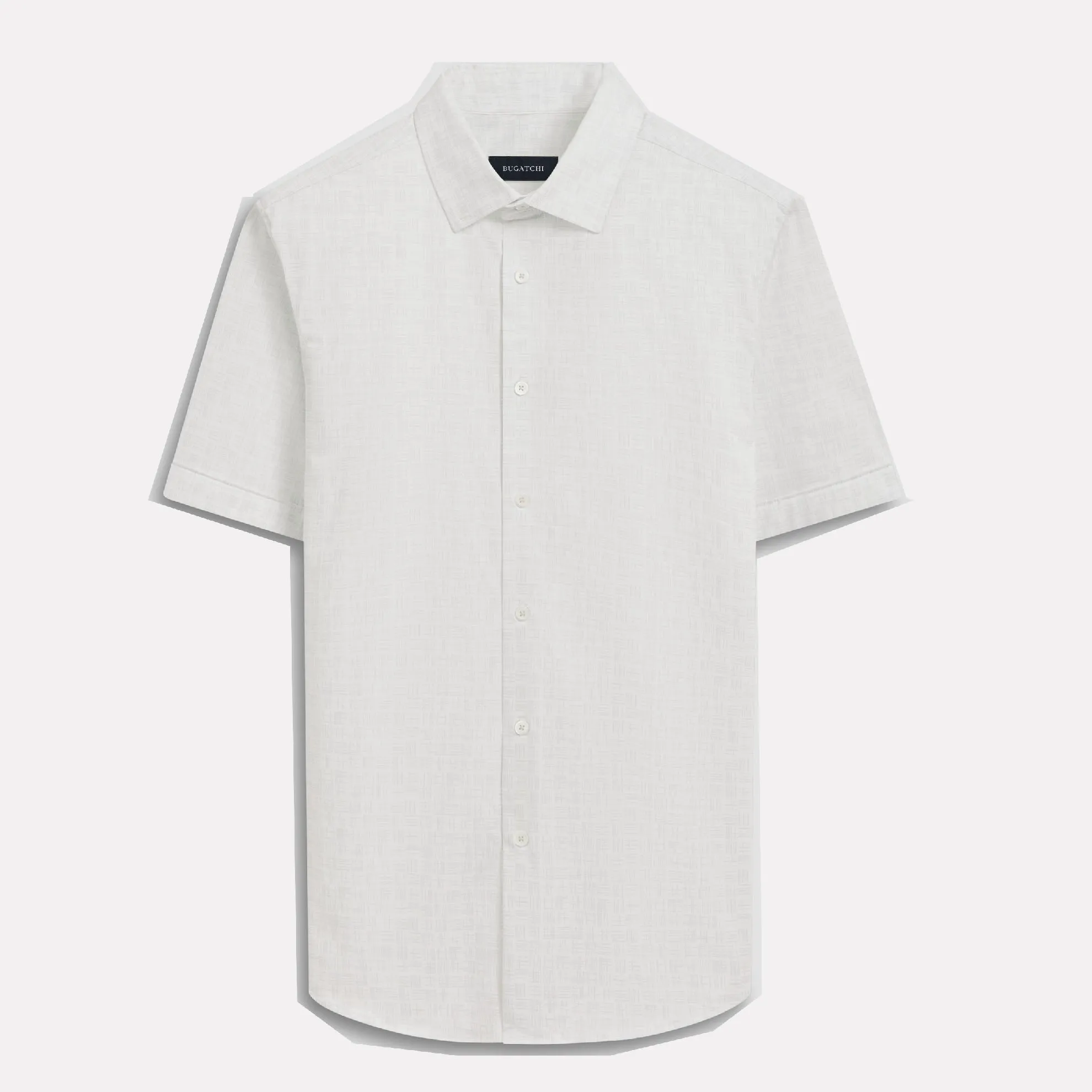 BUGATCHI OOHCOTTON® Miles Short Sleeve Shirt / Platinum