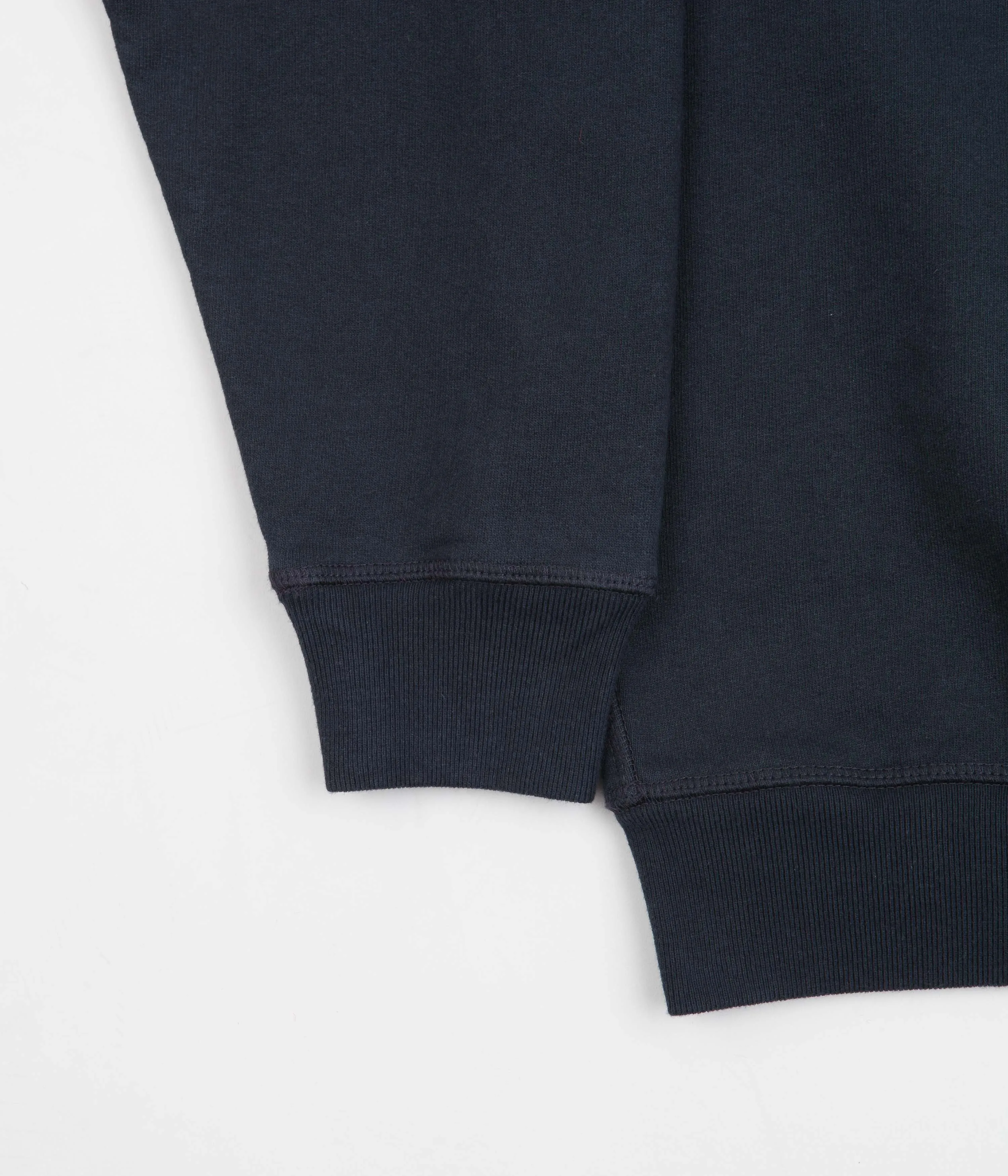 by Parra Birdface Font P 1/2 Zip Polo Sweatshirt - Navy Blue