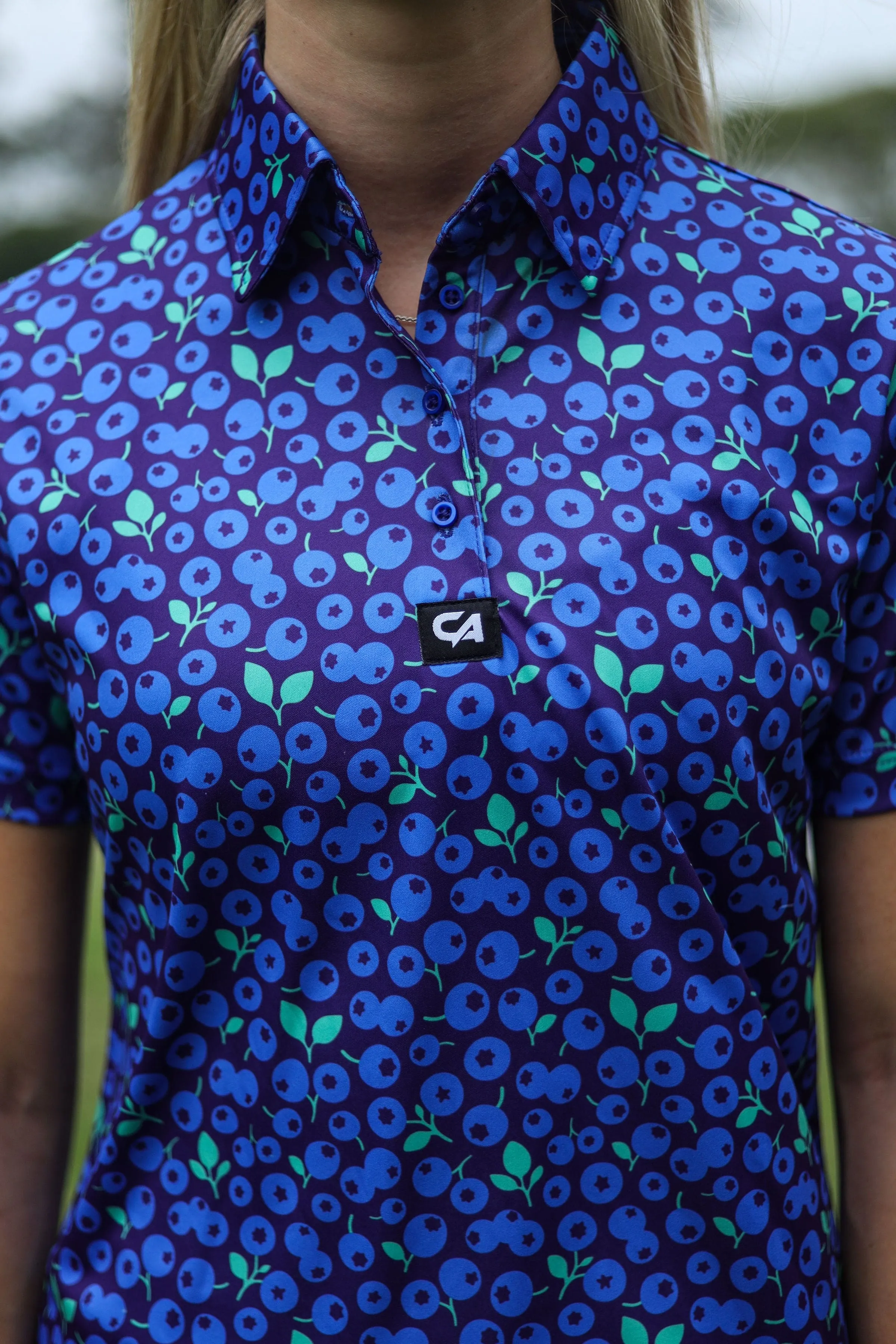 CA Ladies Funky Golf Shirt | Blue Berries