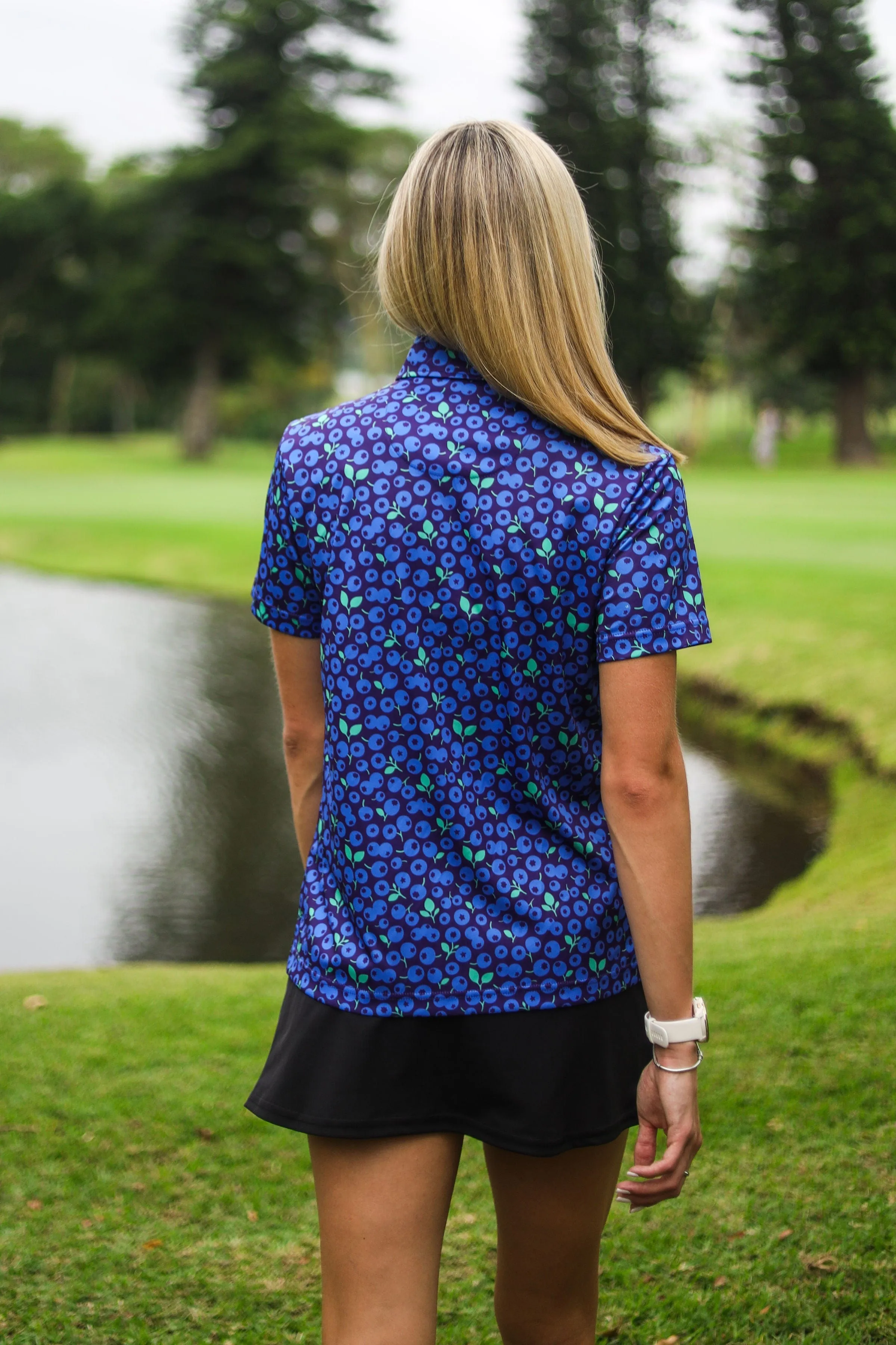 CA Ladies Funky Golf Shirt | Blue Berries