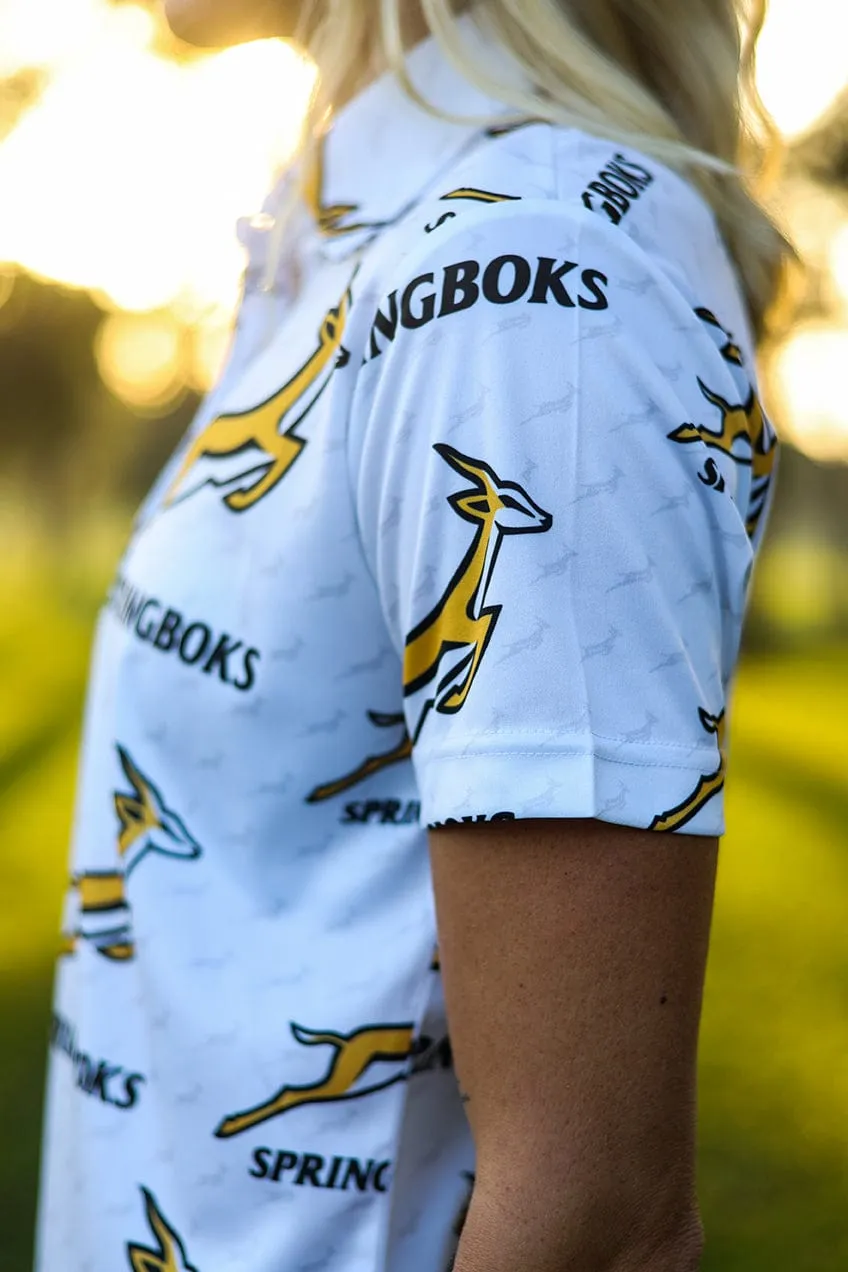 CA Ladies Springbok Golf Shirt | White Bokke