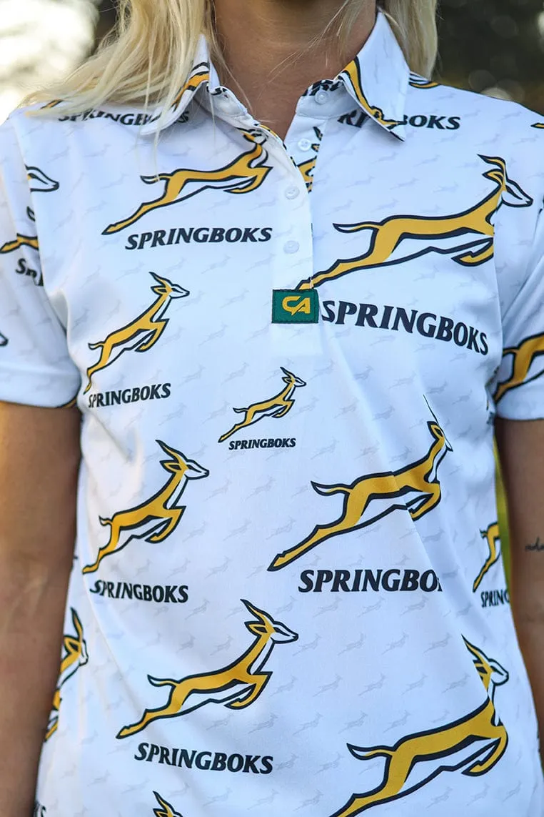 CA Ladies Springbok Golf Shirt | White Bokke