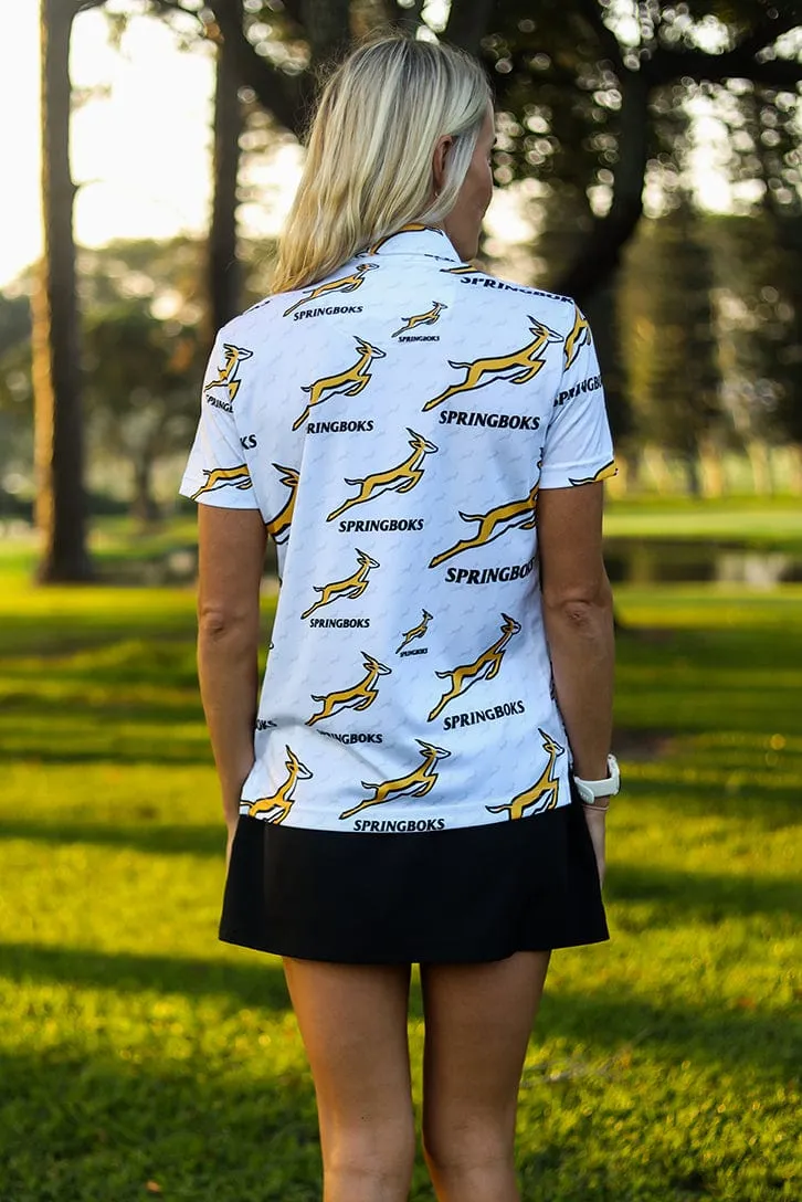 CA Ladies Springbok Golf Shirt | White Bokke