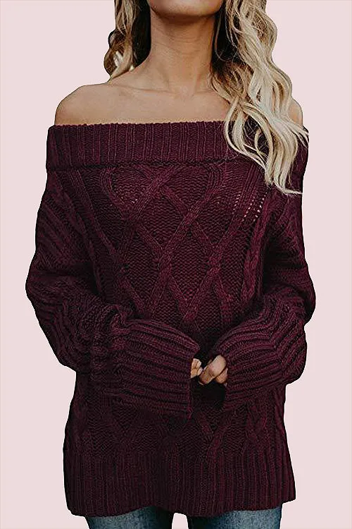 Carmichael Off the Shoulder Knit Sweater - 3 Colors