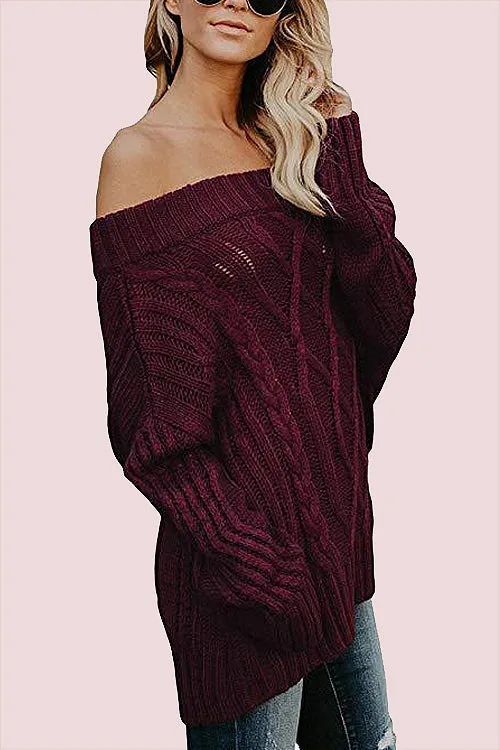 Carmichael Off the Shoulder Knit Sweater - 3 Colors