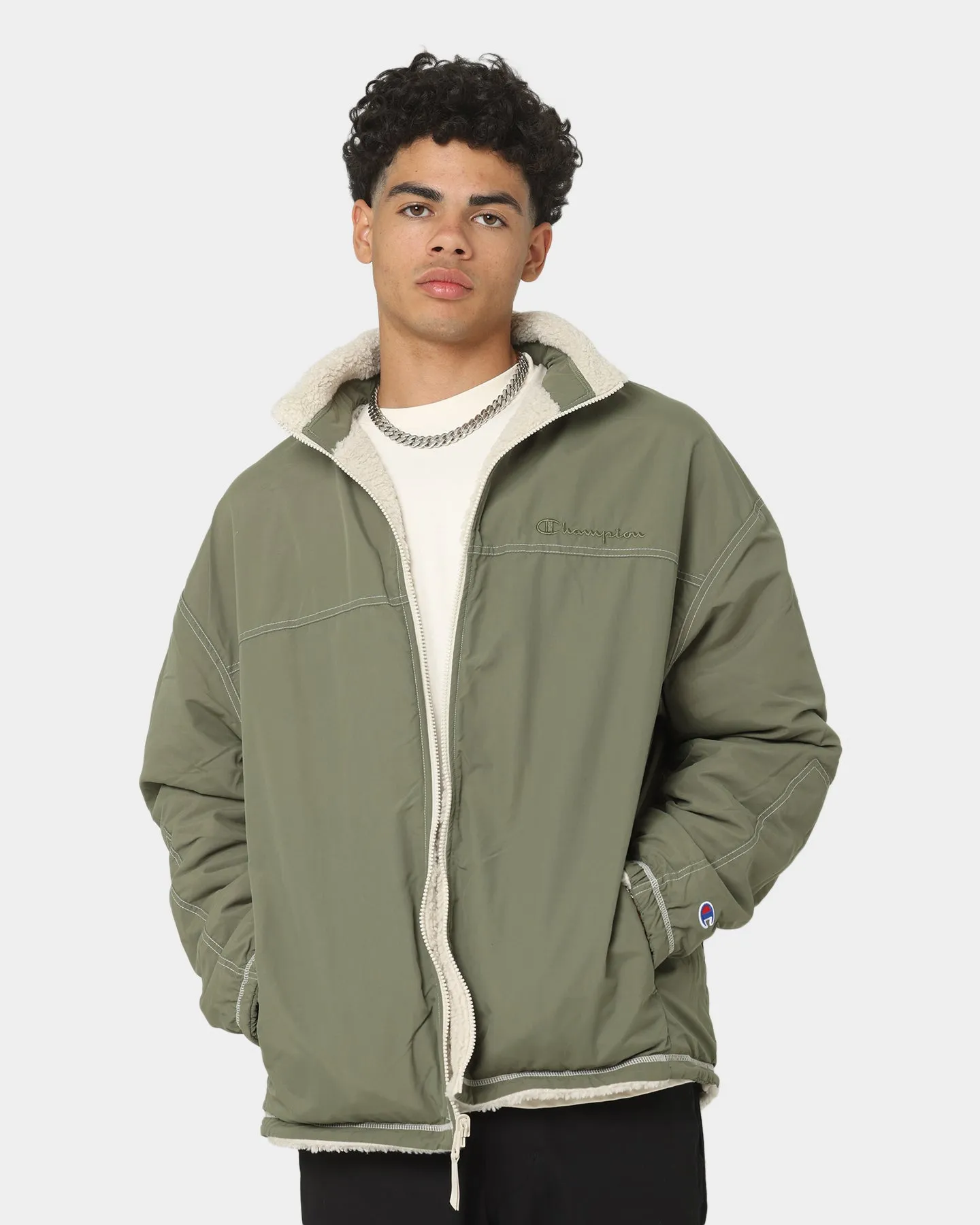 Champion RB Mix Media Jacket Cargo Olive