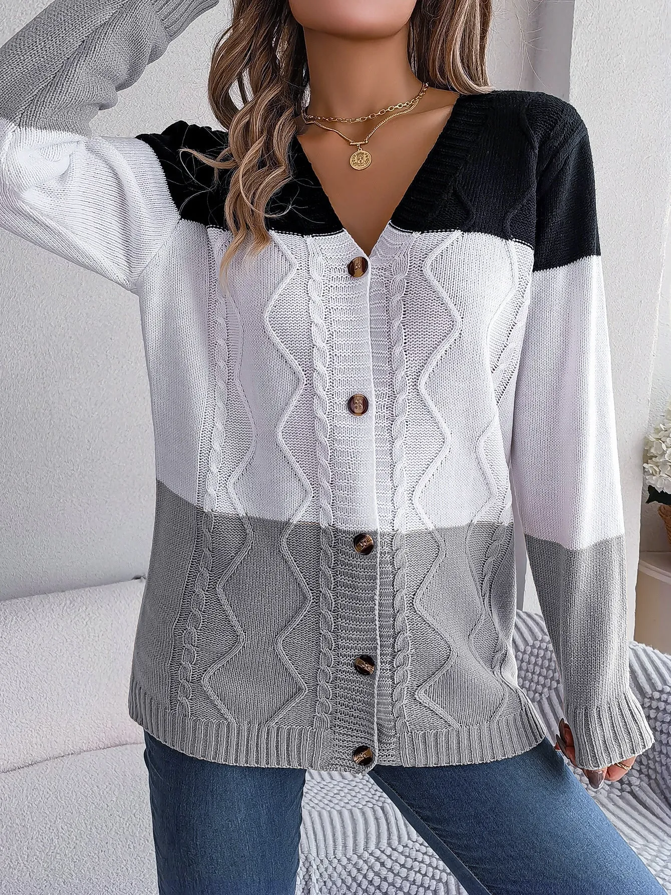 Charlotte Buttoned Casual Sweater