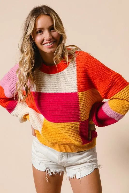 Check Mate Color Block Sweater