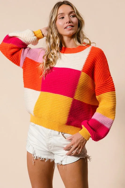 Check Mate Color Block Sweater