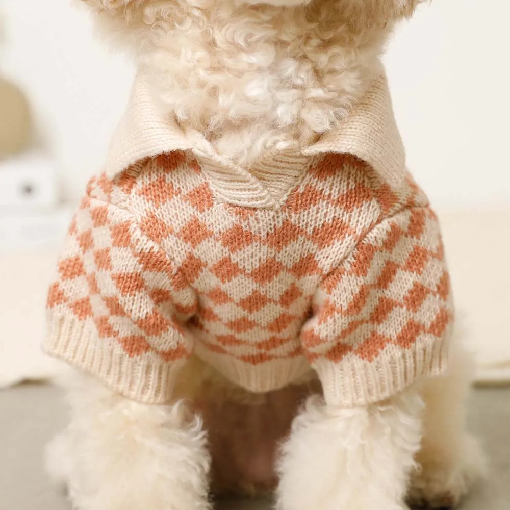 checkered polo sweater