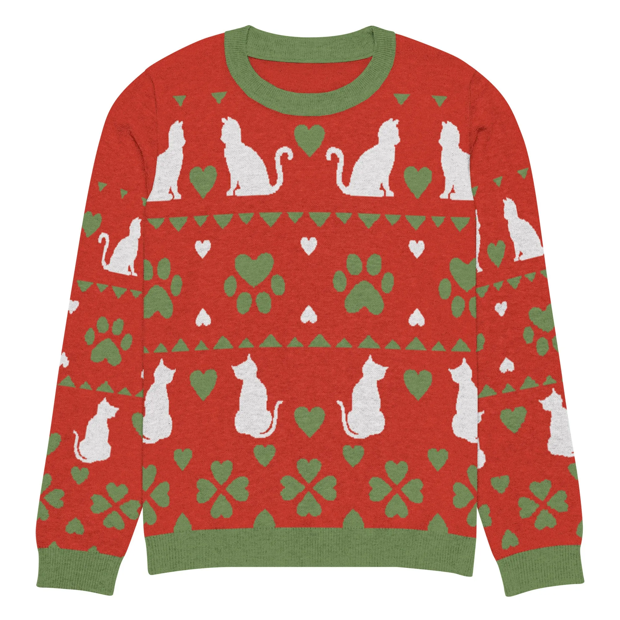 Christmas Cats Knitted Crewneck Sweater