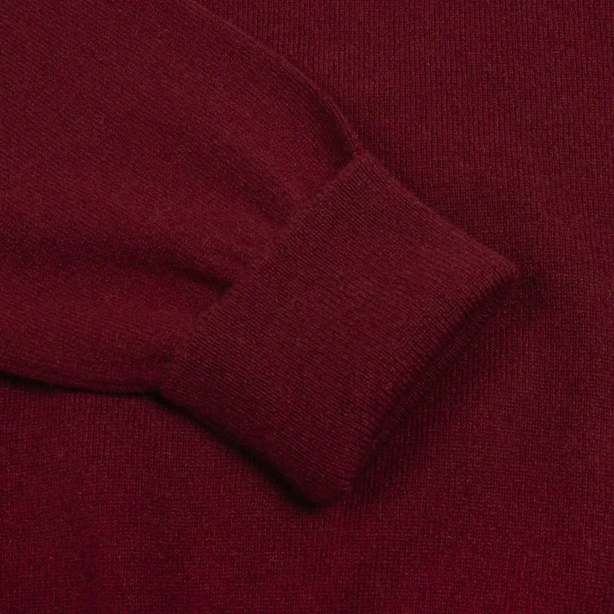 Claret Red Chatsworth 2ply V-Neck Cashmere Sweater