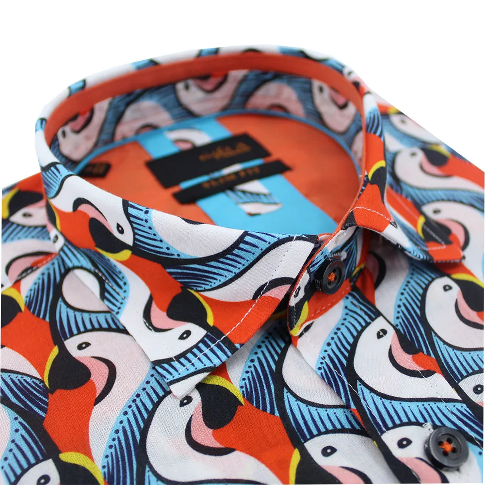 Colorful Parrot PopArt Short Sleeve Shirt