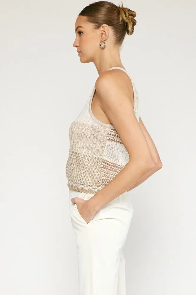 Cropped Sweater in Tan by Entro