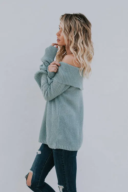 Cuddle Up Love Off Shoulder Knit Sweater - 2 Colors