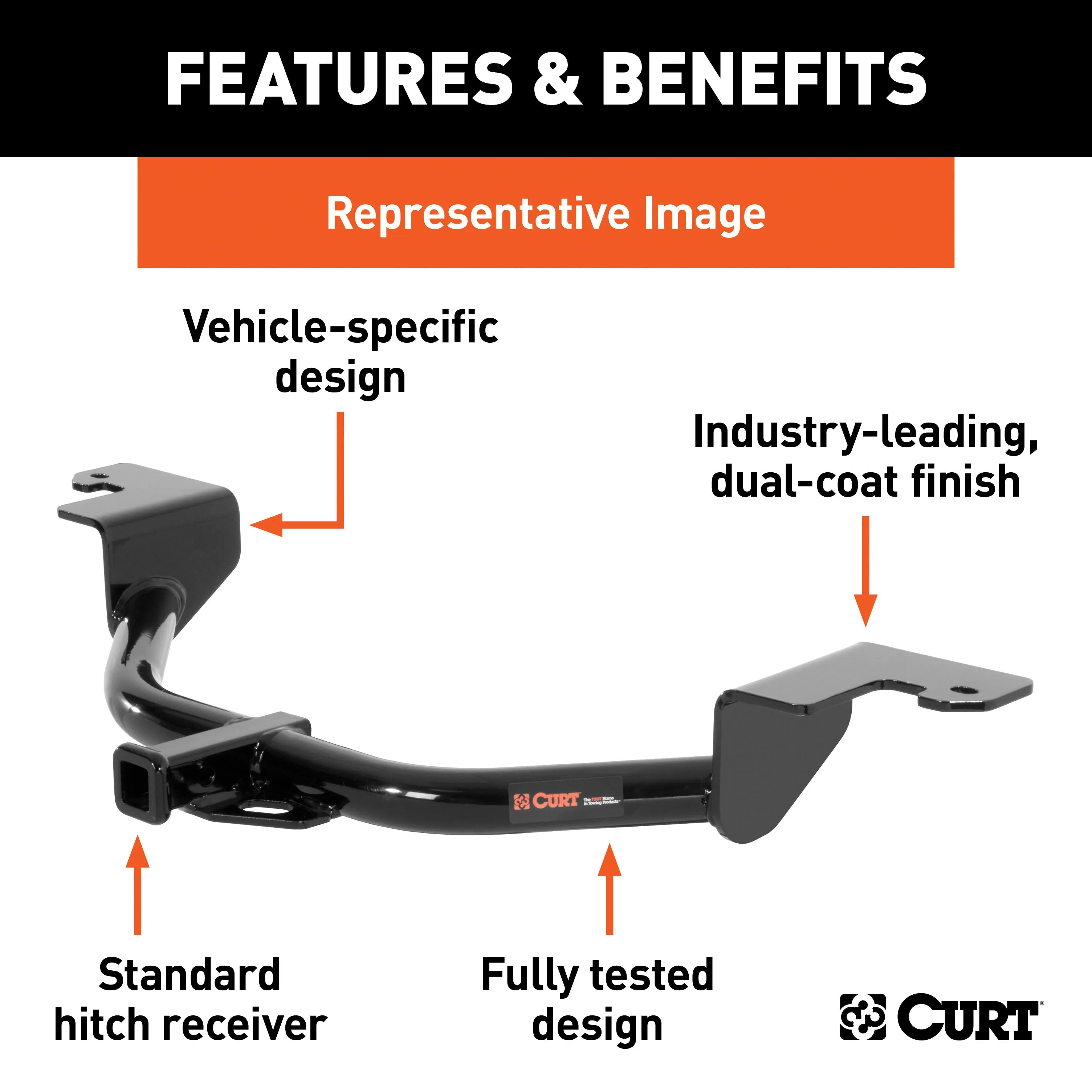 CURT 11462 Class 1 Trailer Hitch; 1-1/4in. Receiver; Select Mitsubishi Galant