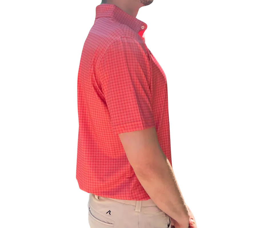 Danini Men's S/S Polo - Coral Print