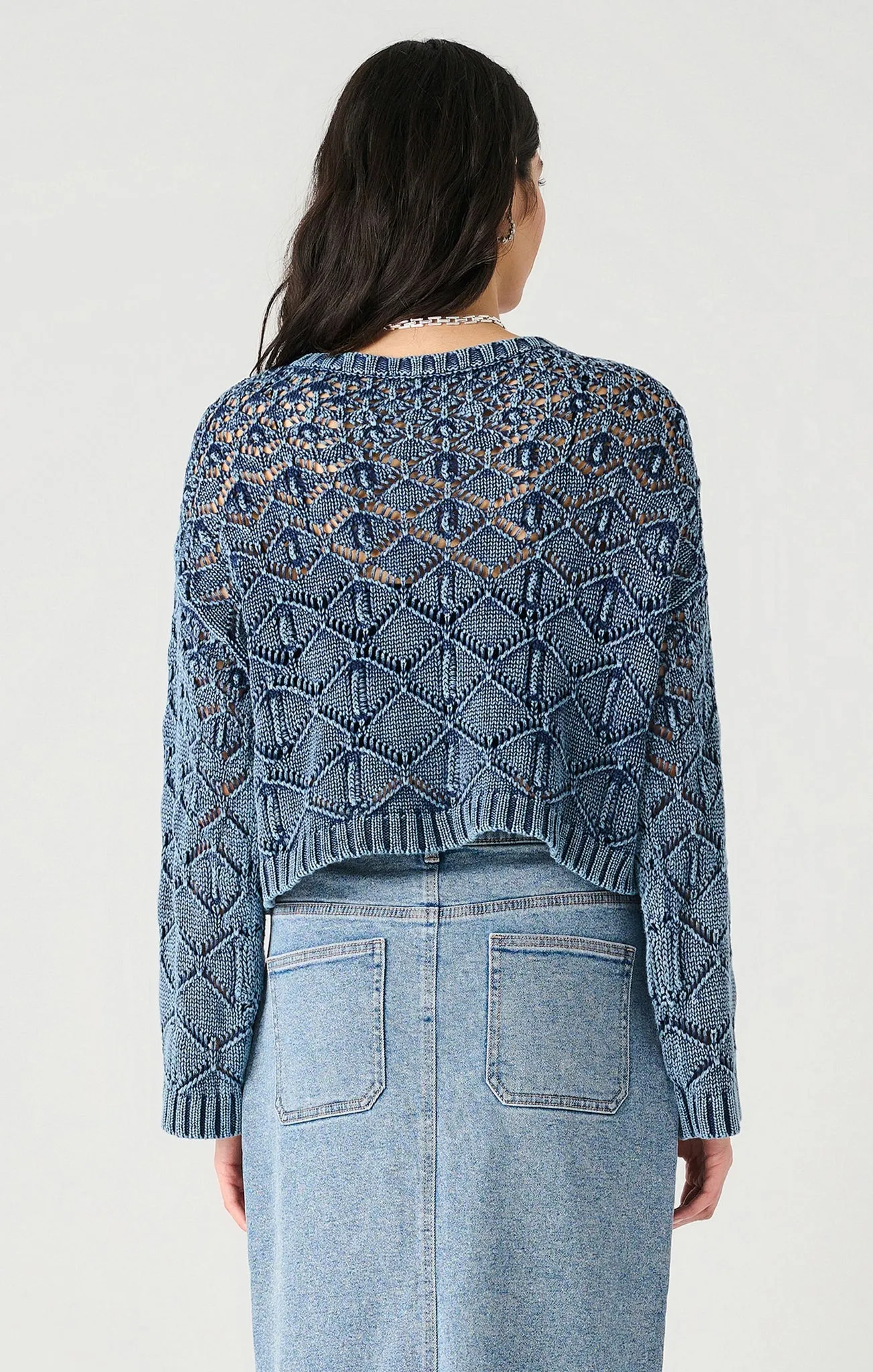 Dex Long Sleeve Crochet Sweater