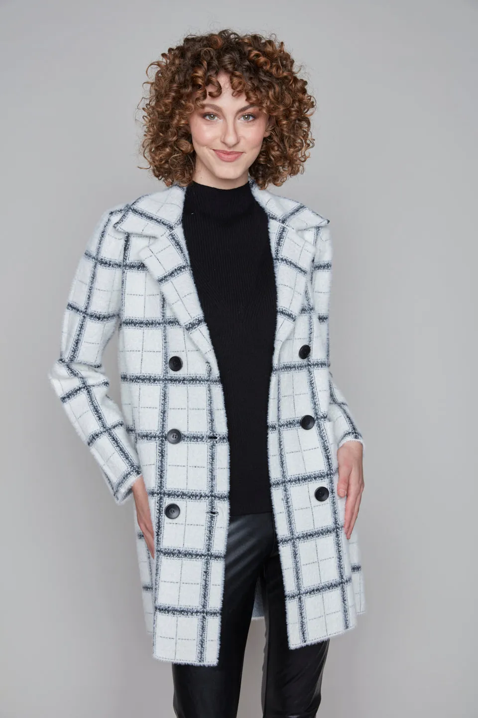 Double Breast Sweater Coat