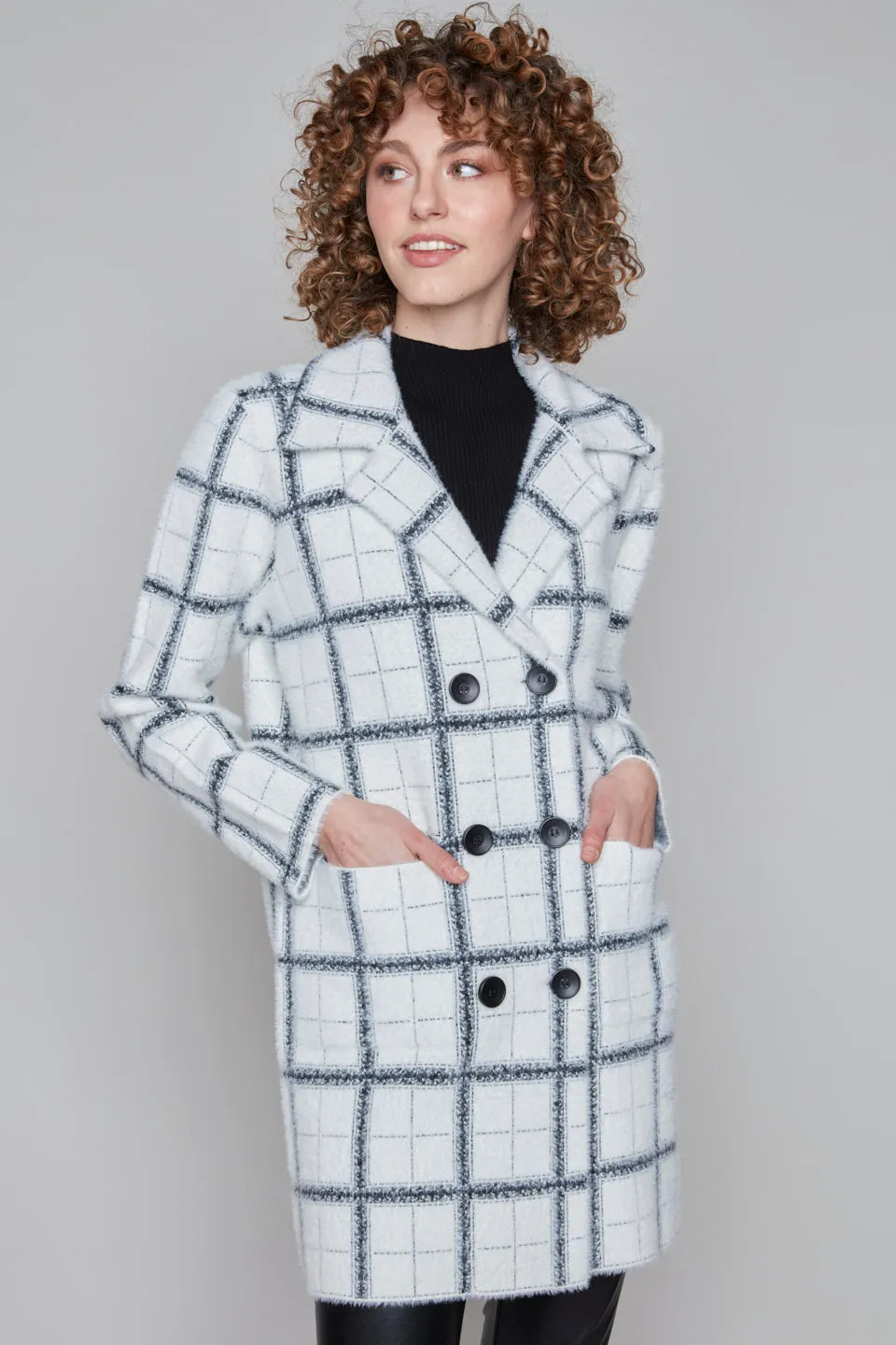 Double Breast Sweater Coat