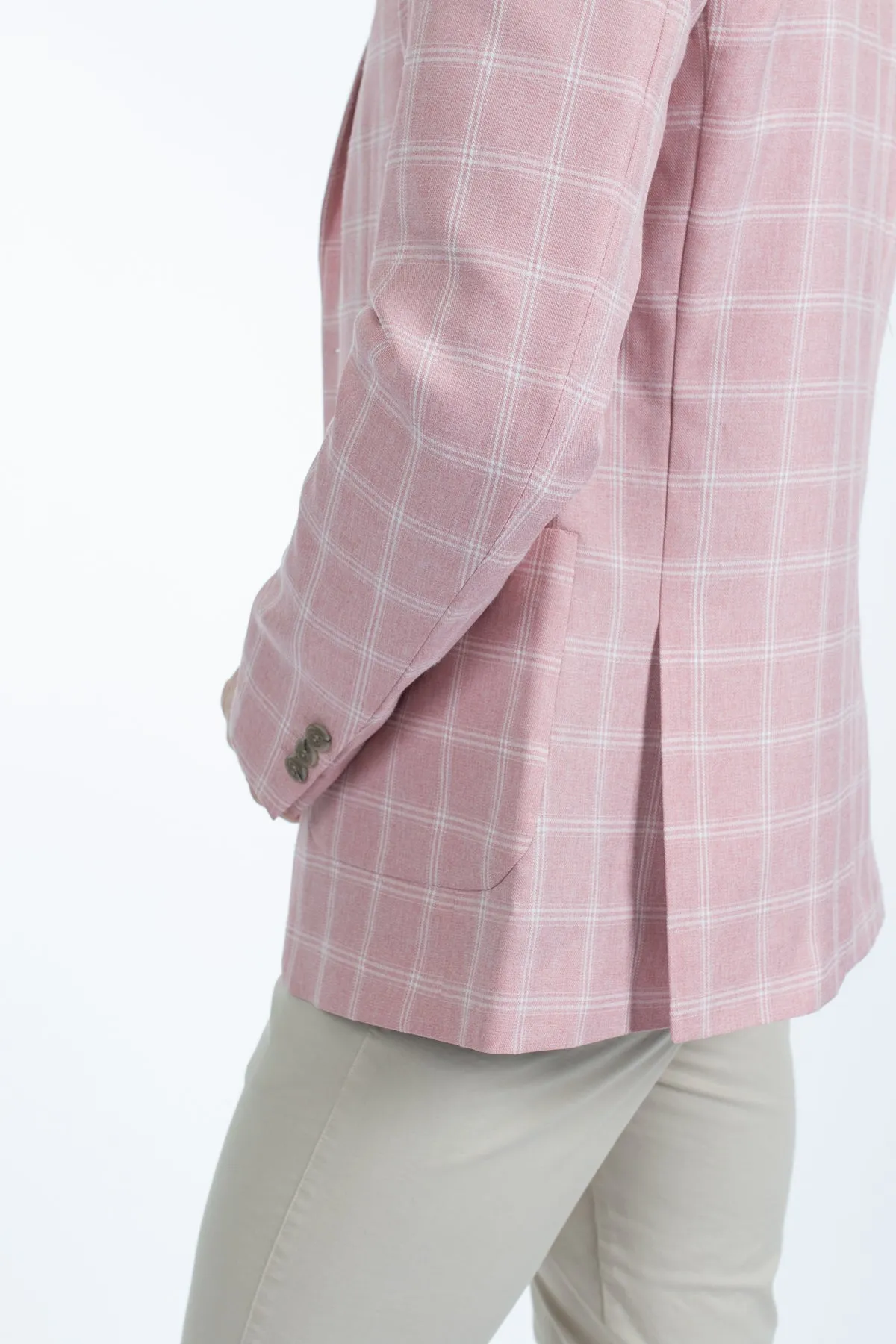 Dusty Pink Check Patch Pocket Blazer