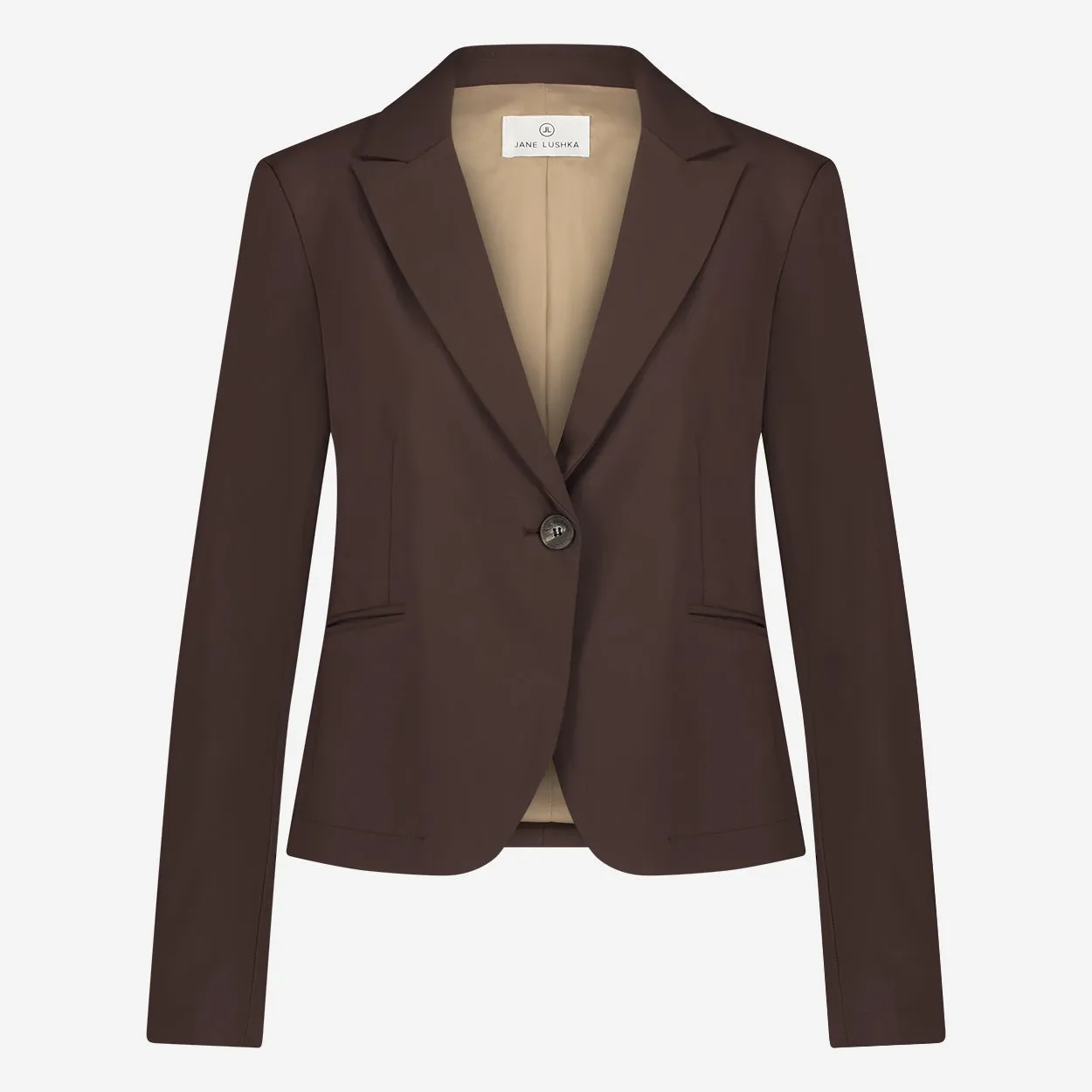 Elvira Blazer Technical Jersey | Dark Brown